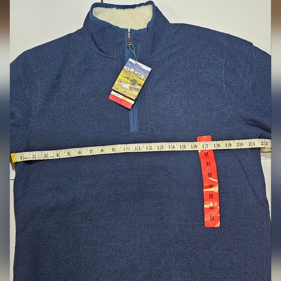 Orvis Men's Fleece Sherpa Lined Quarter Zip Pullover Sweater Size M - Picture 8 of 11